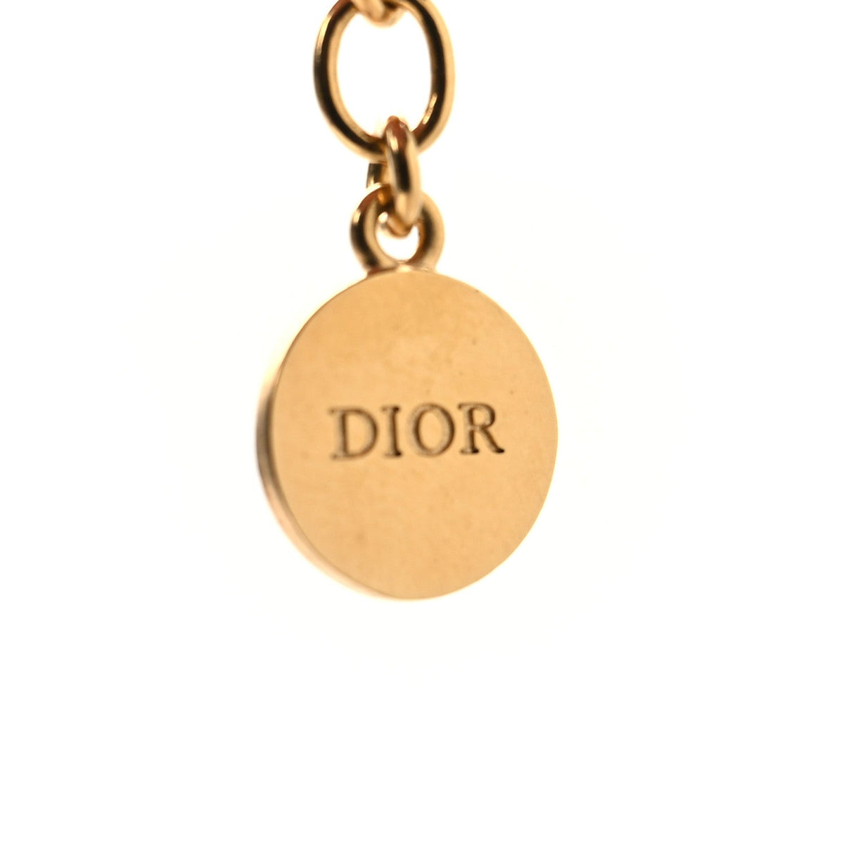Metal Script Logo Necklace Gold
