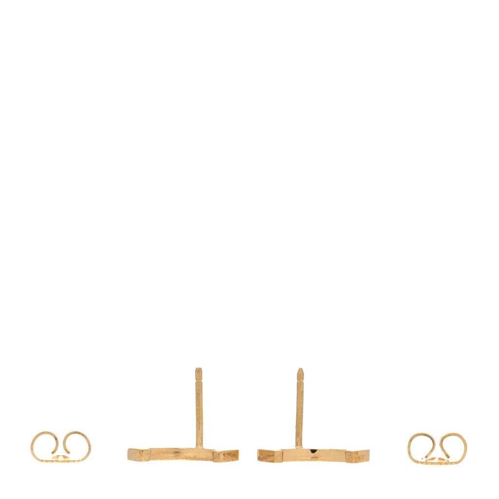 18K Yellow Gold T Smile Stud Earrings