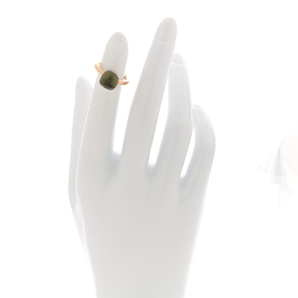 18K Rose White Gold Prasiolite Classic Nudo Ring 45 3.25