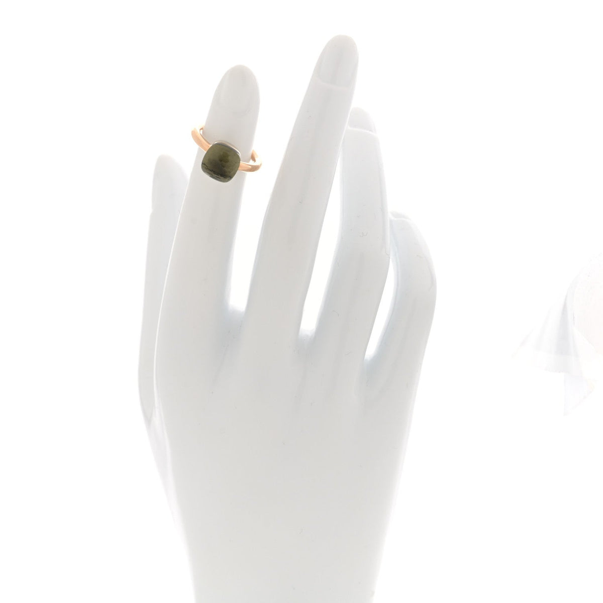 18K Rose White Gold Prasiolite Classic Nudo Ring 45 3.25