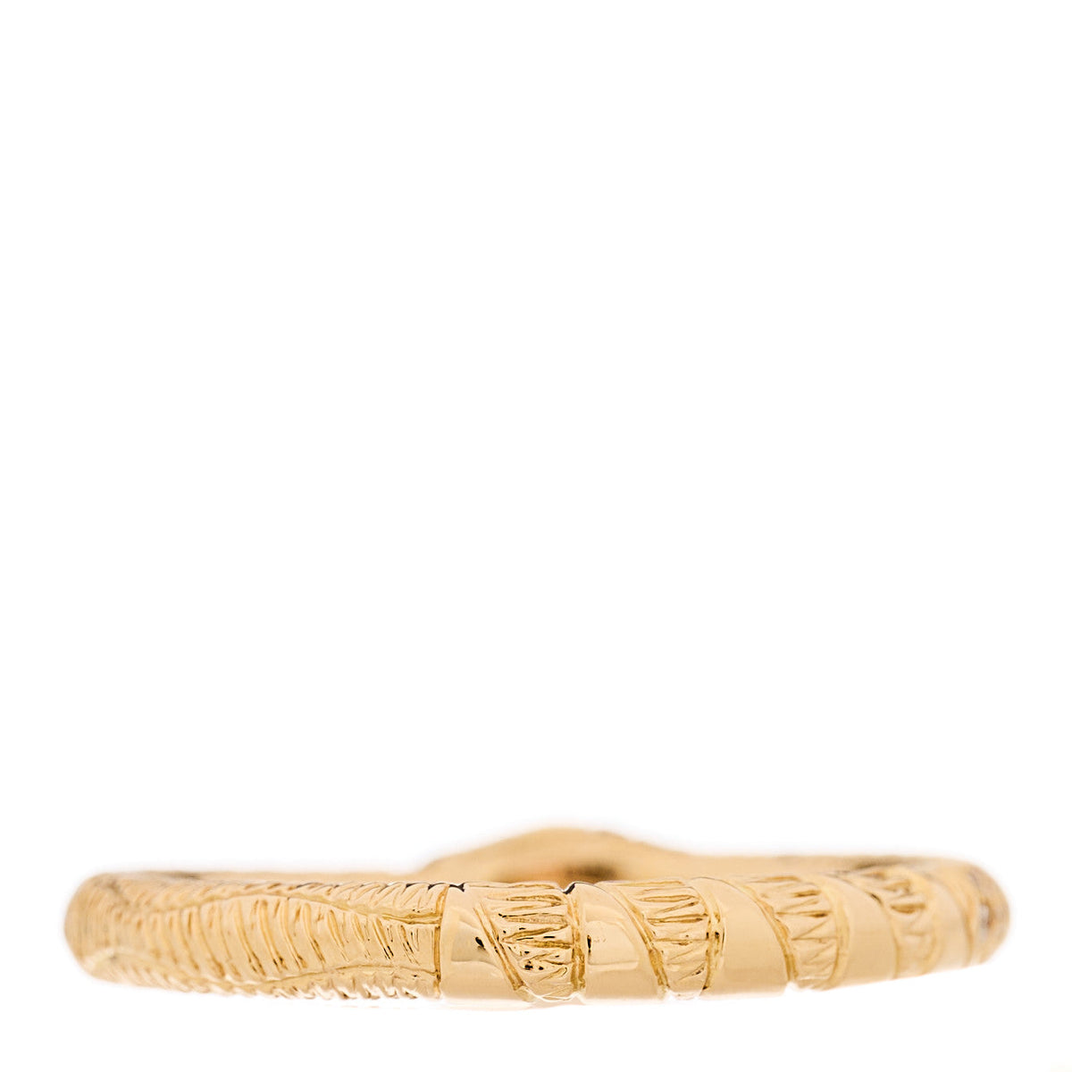 18K Yellow Gold Diamond Ouroboros Snake Ring 48 4.5