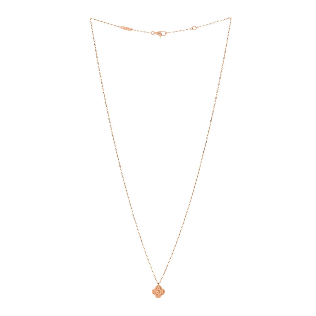 18K Rose Gold Sweet Alhambra Pendant Necklace