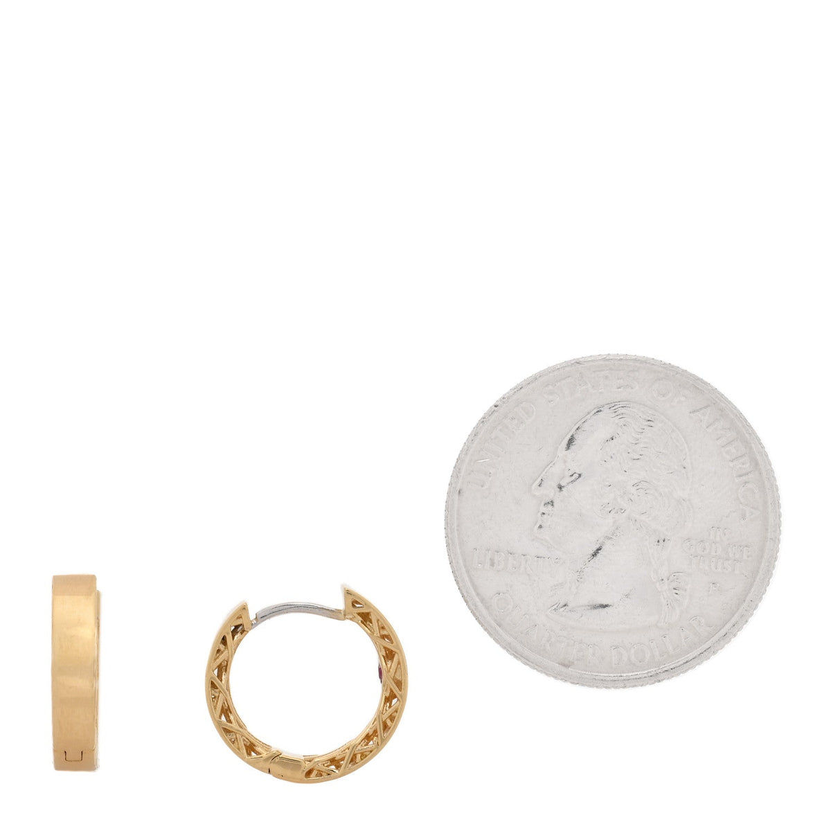 18K Yellow Gold Huggie Hoop Earrings