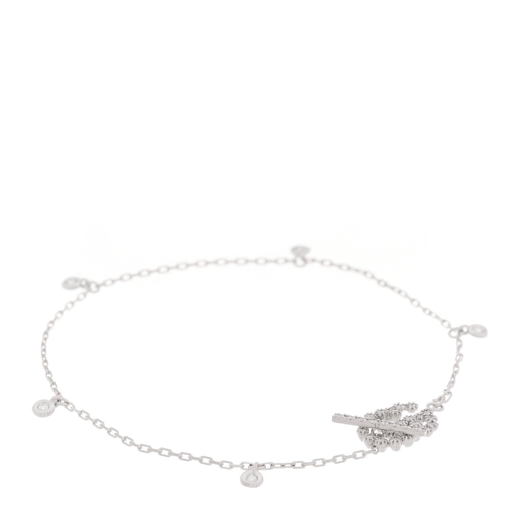 18K White Gold Diamond GG Running Bracelet