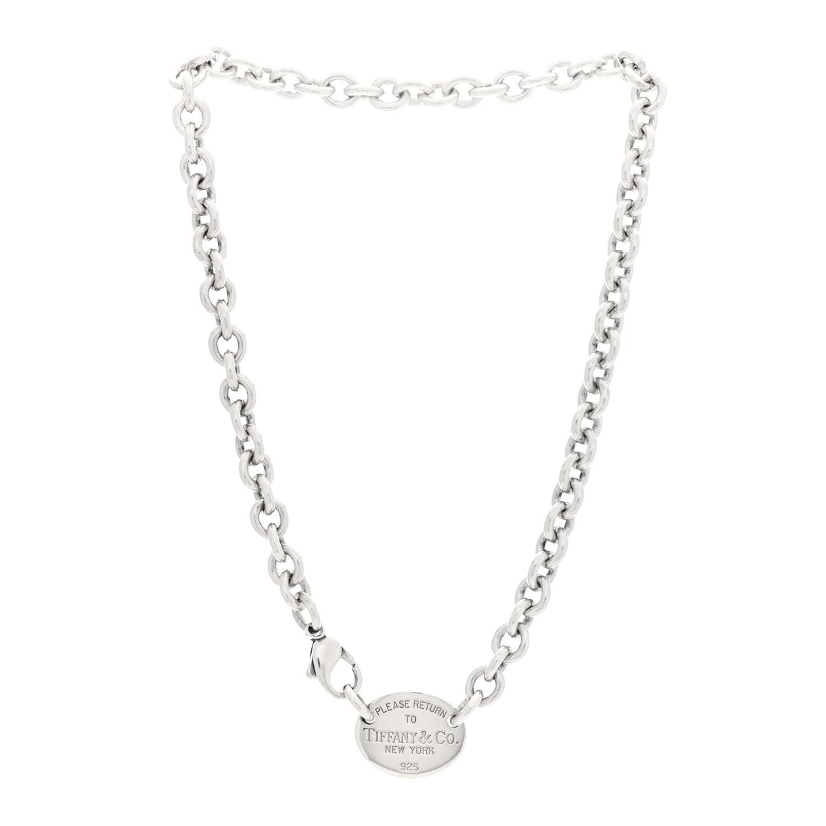 Sterling Silver Return to Tiffany Oval Tag Choker Necklace