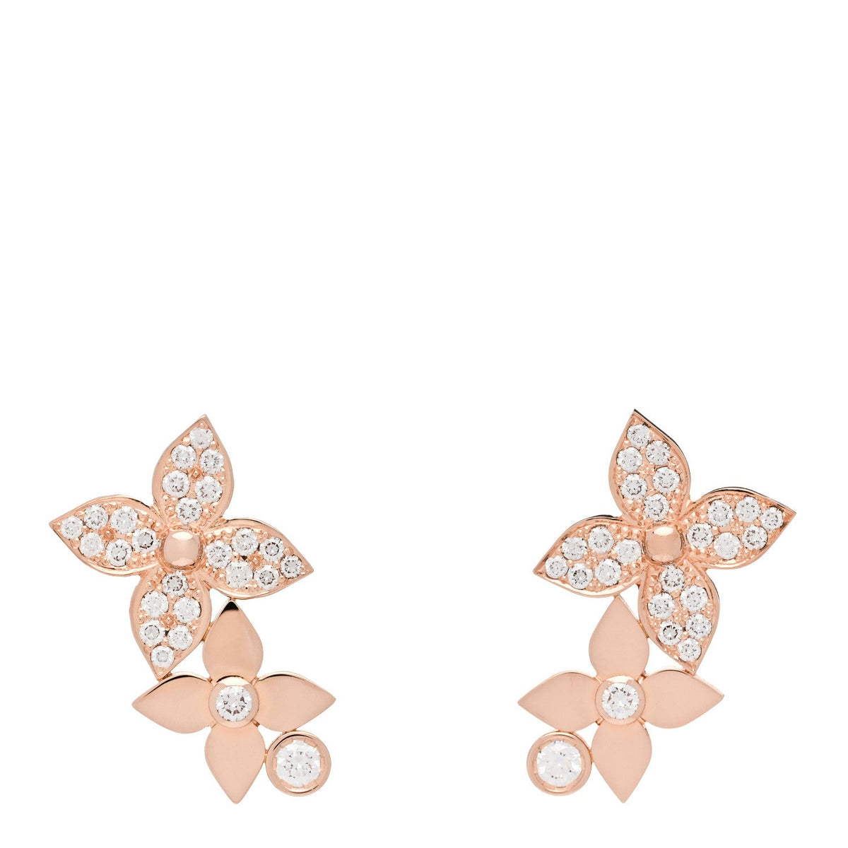 18K Pink Gold Diamond Idylle Blossom Earrings
