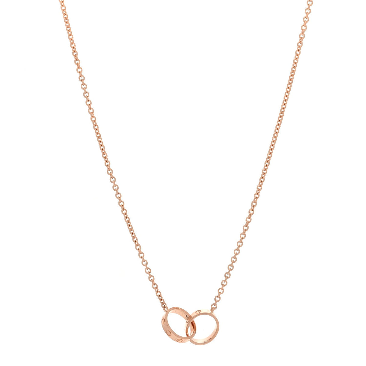 18K Pink Gold Interlocking LOVE Necklace