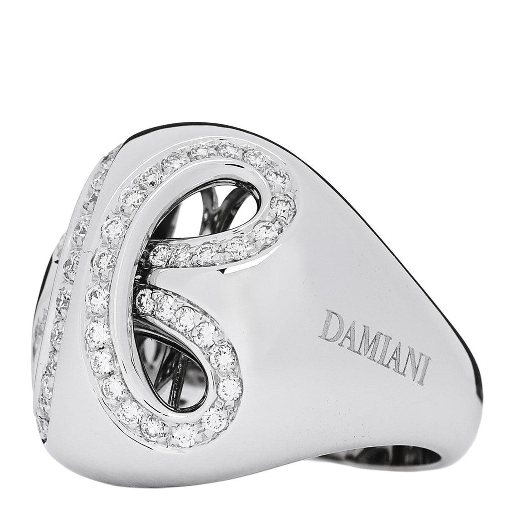 18K White Gold Diamond Infinity Dome Ring 55 7.25