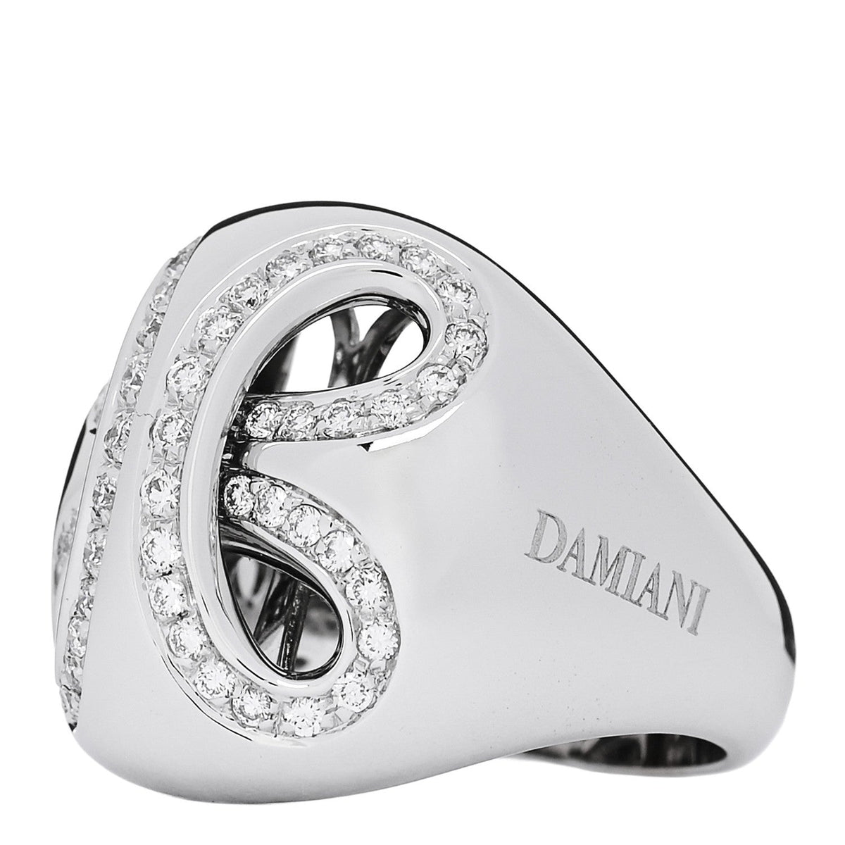 18K White Gold Diamond Infinity Dome Ring 55 7.25