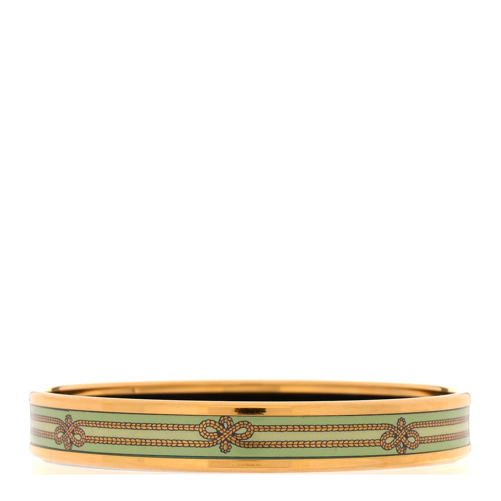 Enamel Printed Rope Narrow Bracelet 65 Green