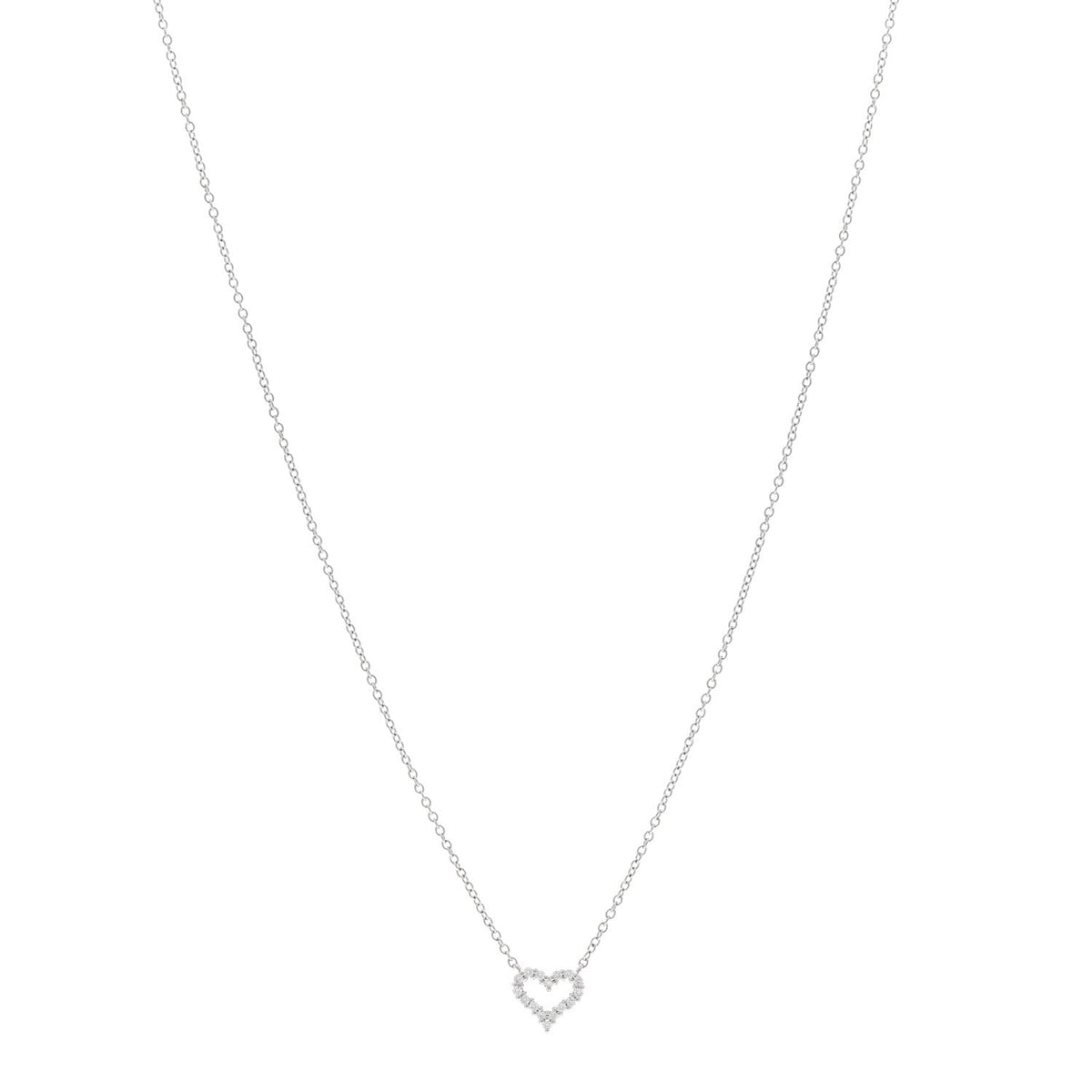 Platinum Diamond Extra Mini Heart Pendant Necklace