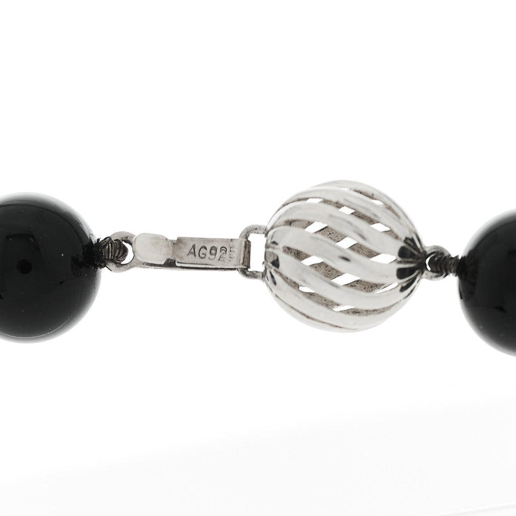 Sterling Silver Black Onyx 10mm Paloma Picasso Bead Necklace