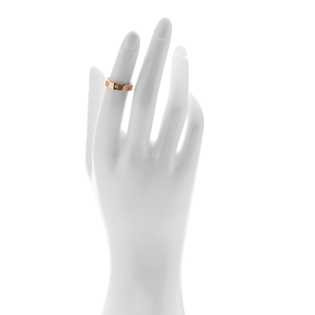 18K Pink Gold Diamond 4mm LOVE Wedding Band Ring 47 4