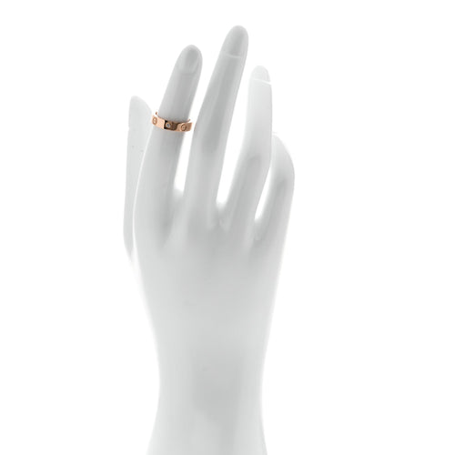 18K Pink Gold Diamond 4mm LOVE Wedding Band Ring 47 4