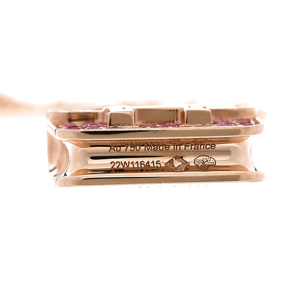 18K Rose Gold Pink Sapphire Constance Amulettes Pendant Necklace