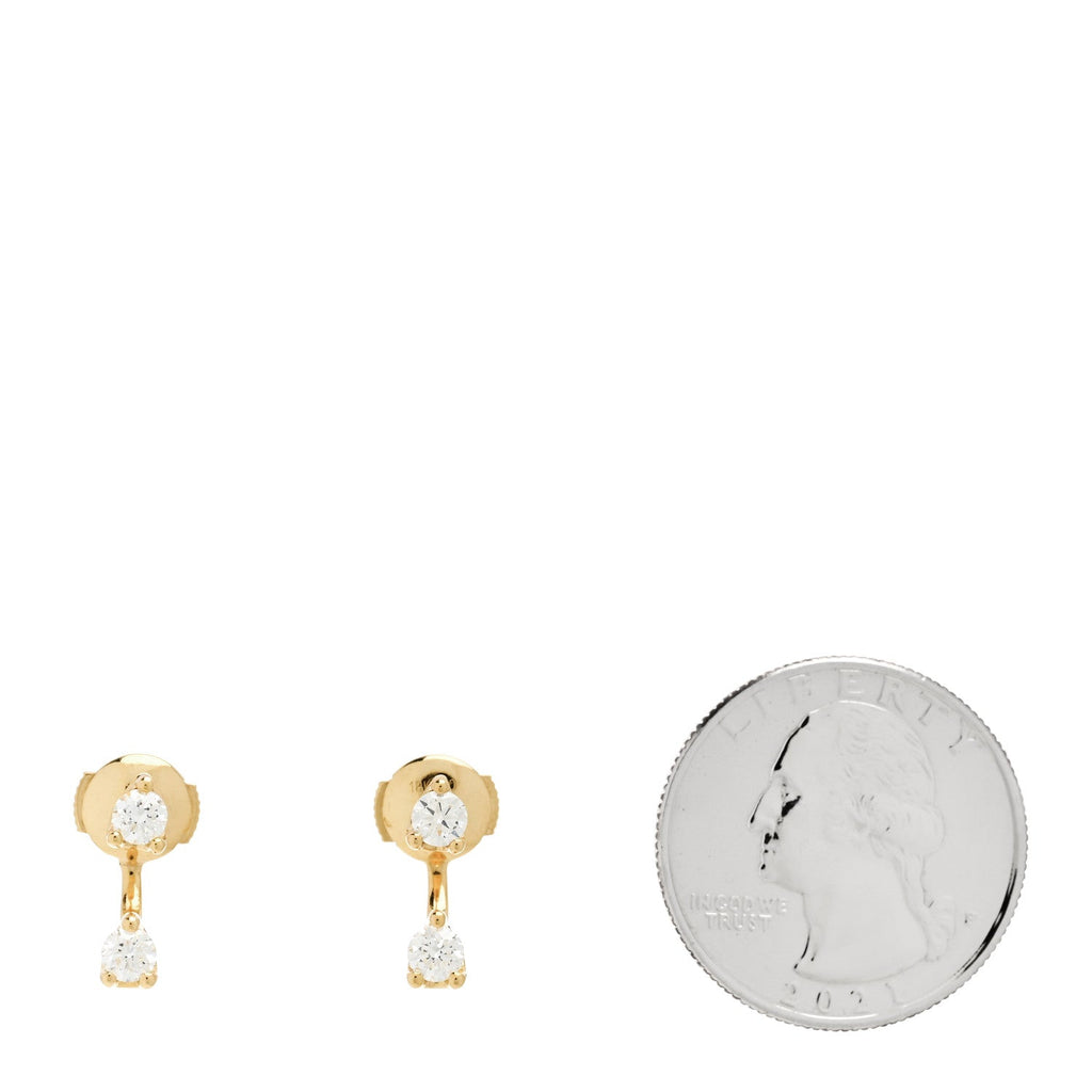 18K Yellow Gold Diamond Classic Round Orbit Earrings