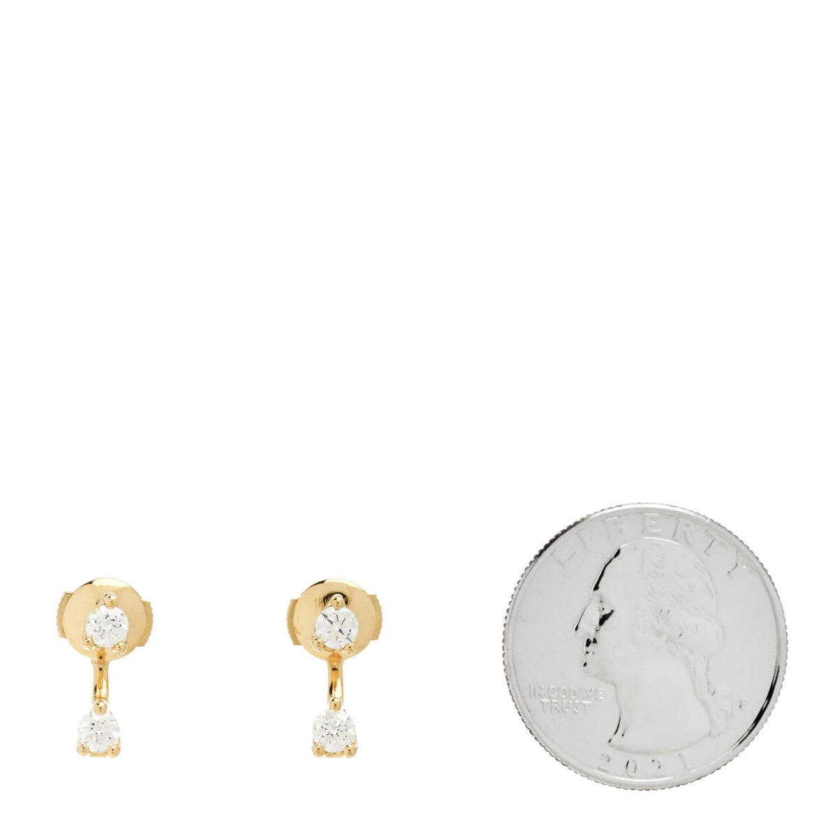 18K Yellow Gold Diamond Classic Round Orbit Earrings