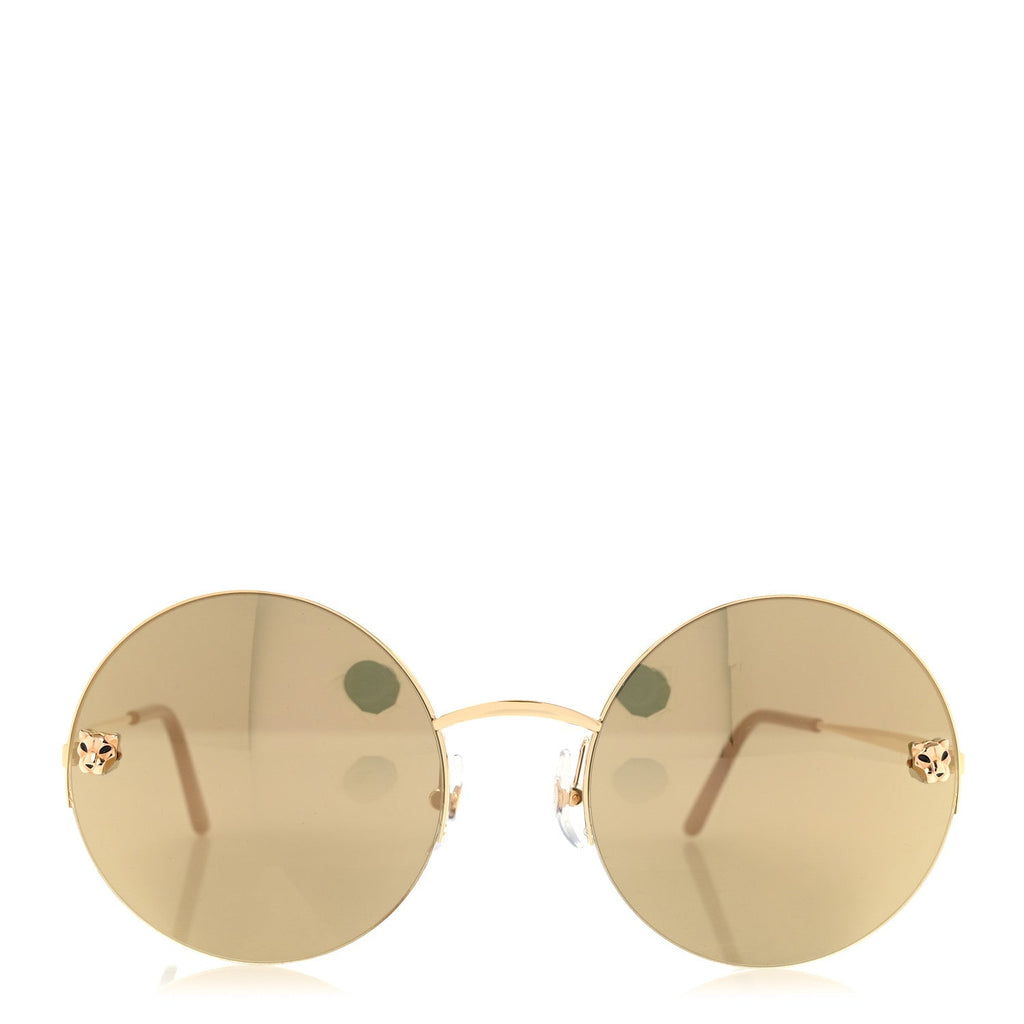 Panthere De Cartier Round Sunglasses CT0022S Gold