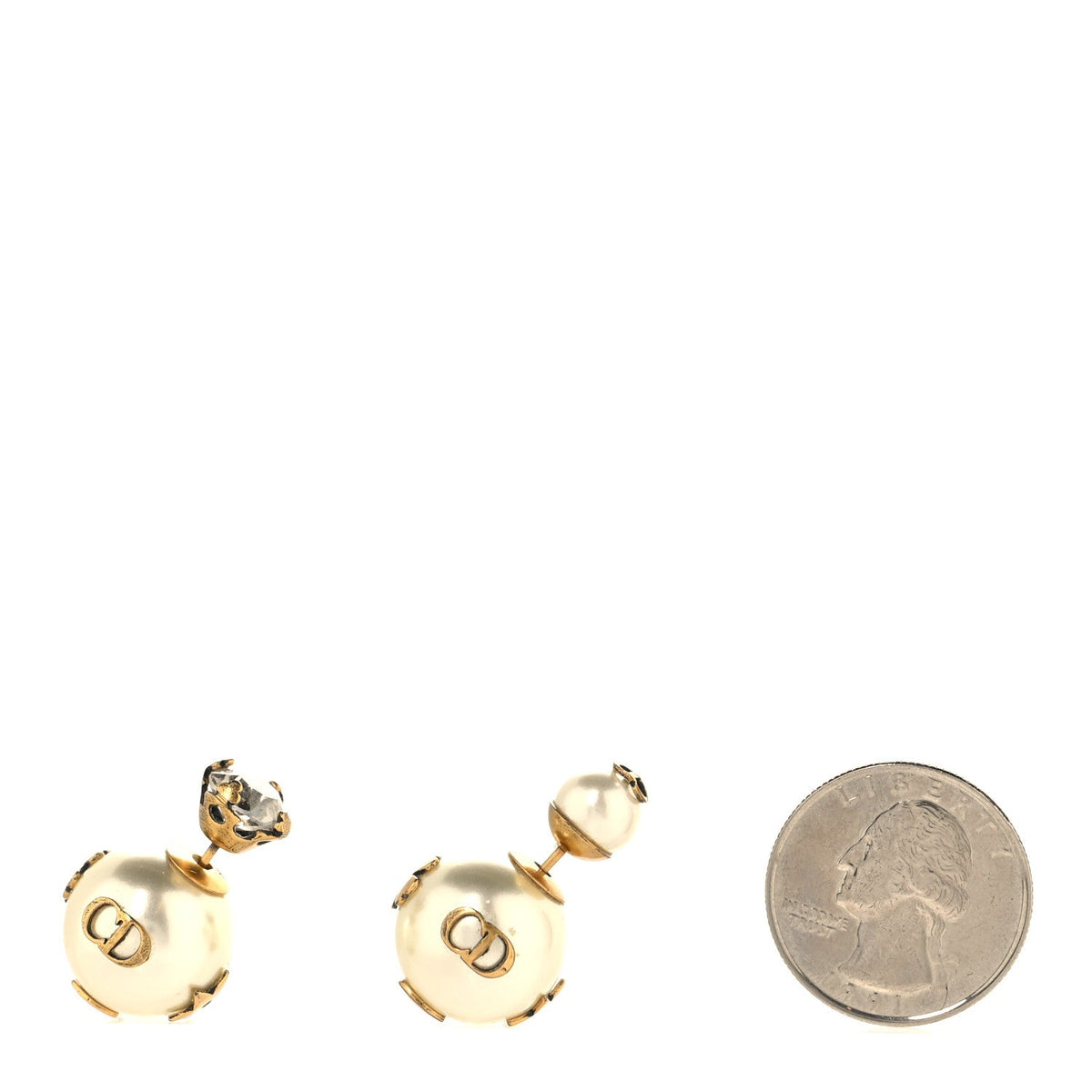 Pearl Crystal Tribales Bee Earrings Gold