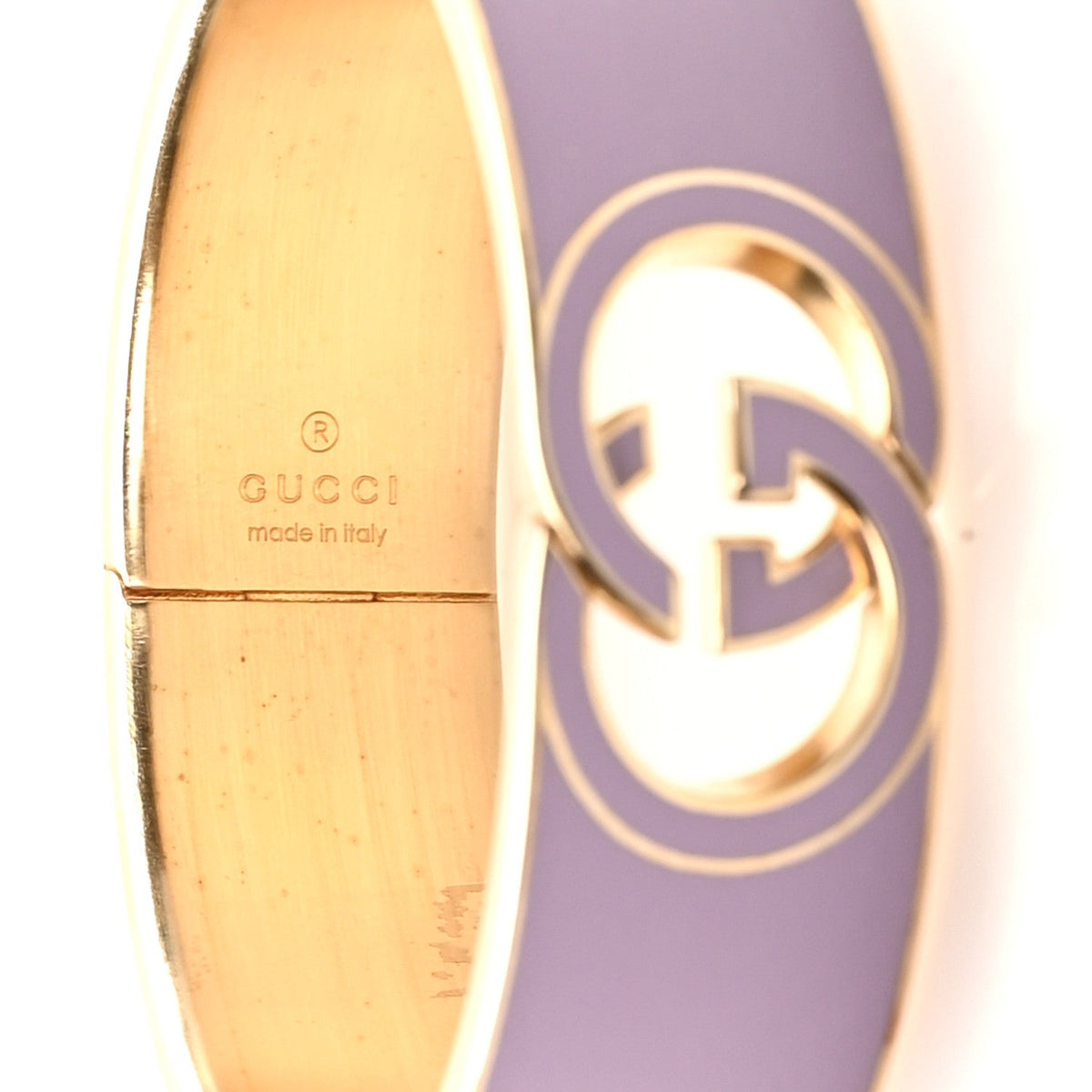 Enamel Interlocking G Cuff Bracelet Lilac