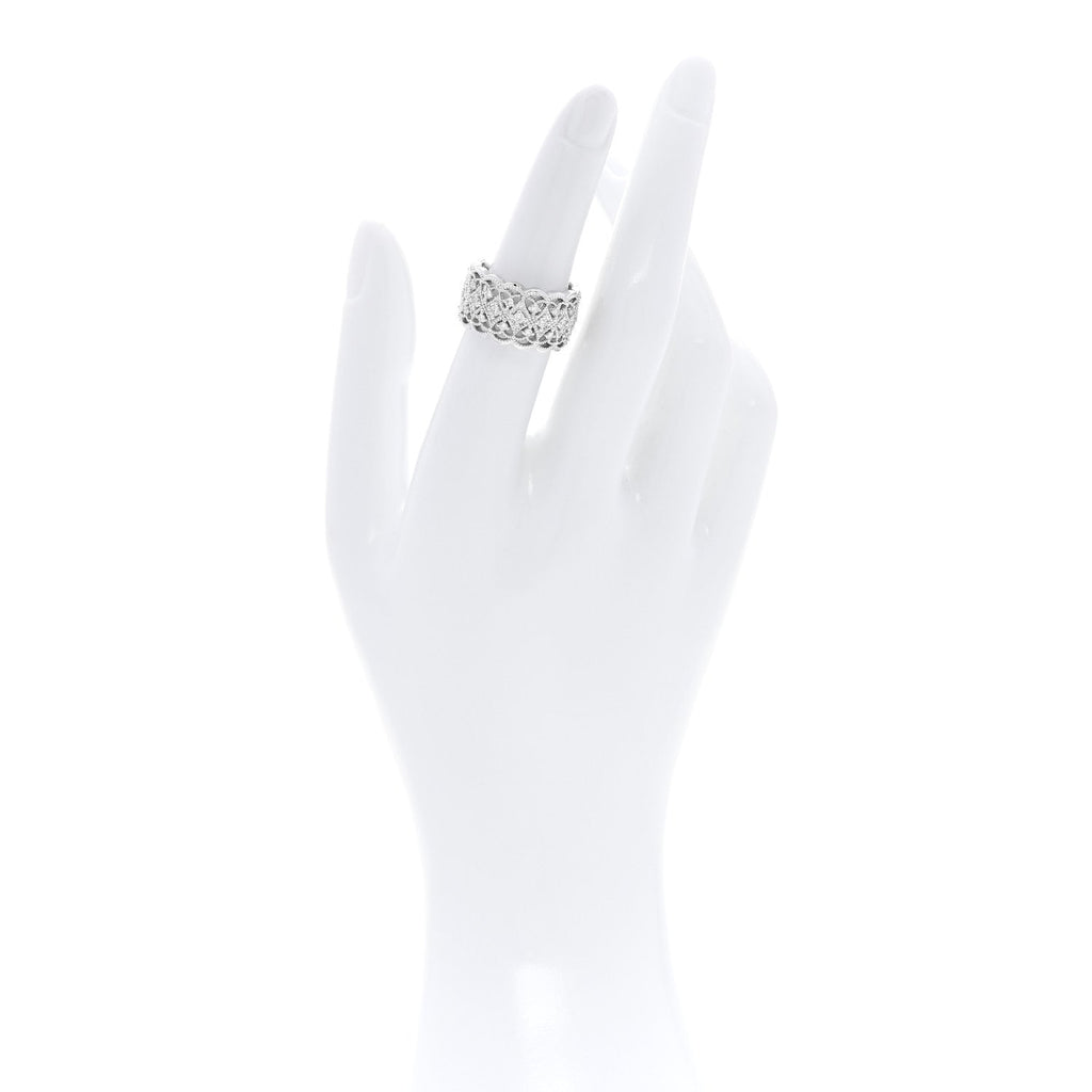 18K White Gold Diamond .35ctw Milgrain Band Ring  53 6.25