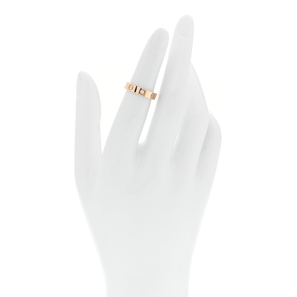 18K Yellow Gold Diamond 4mm LOVE Wedding Band Ring 48 4.5