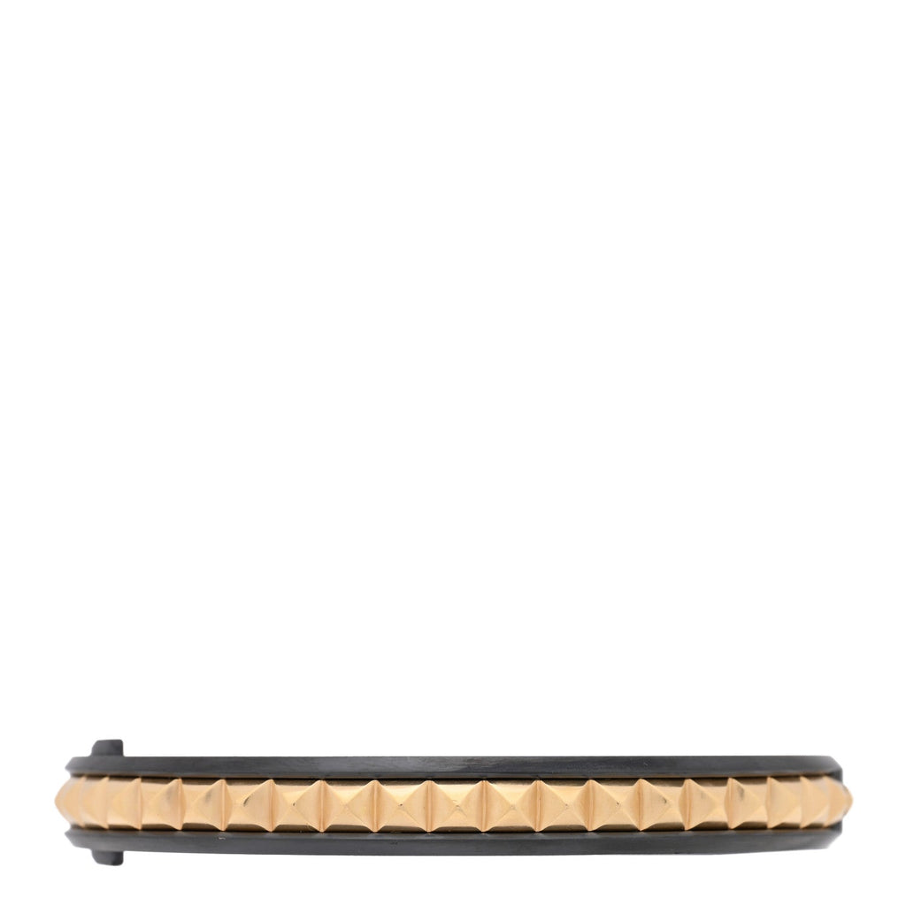 18K Yellow Gold Titanium Modern Renaissance Pyramid Bangle Bracelet