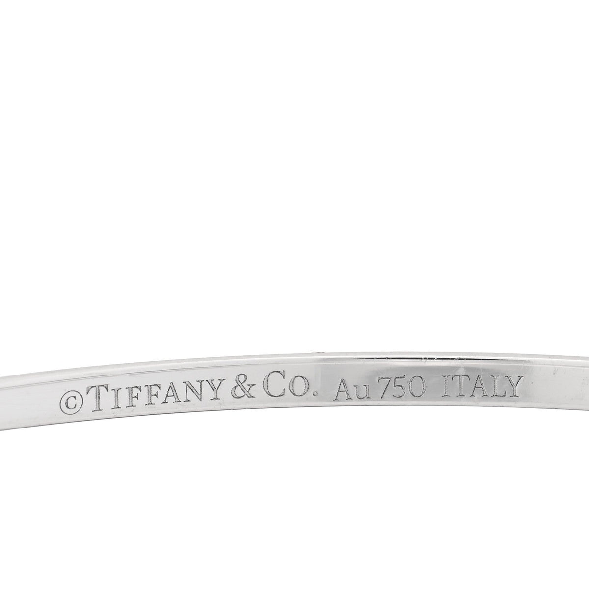 18K White Gold Diamond T Hinged Wire Bangle Bracelet