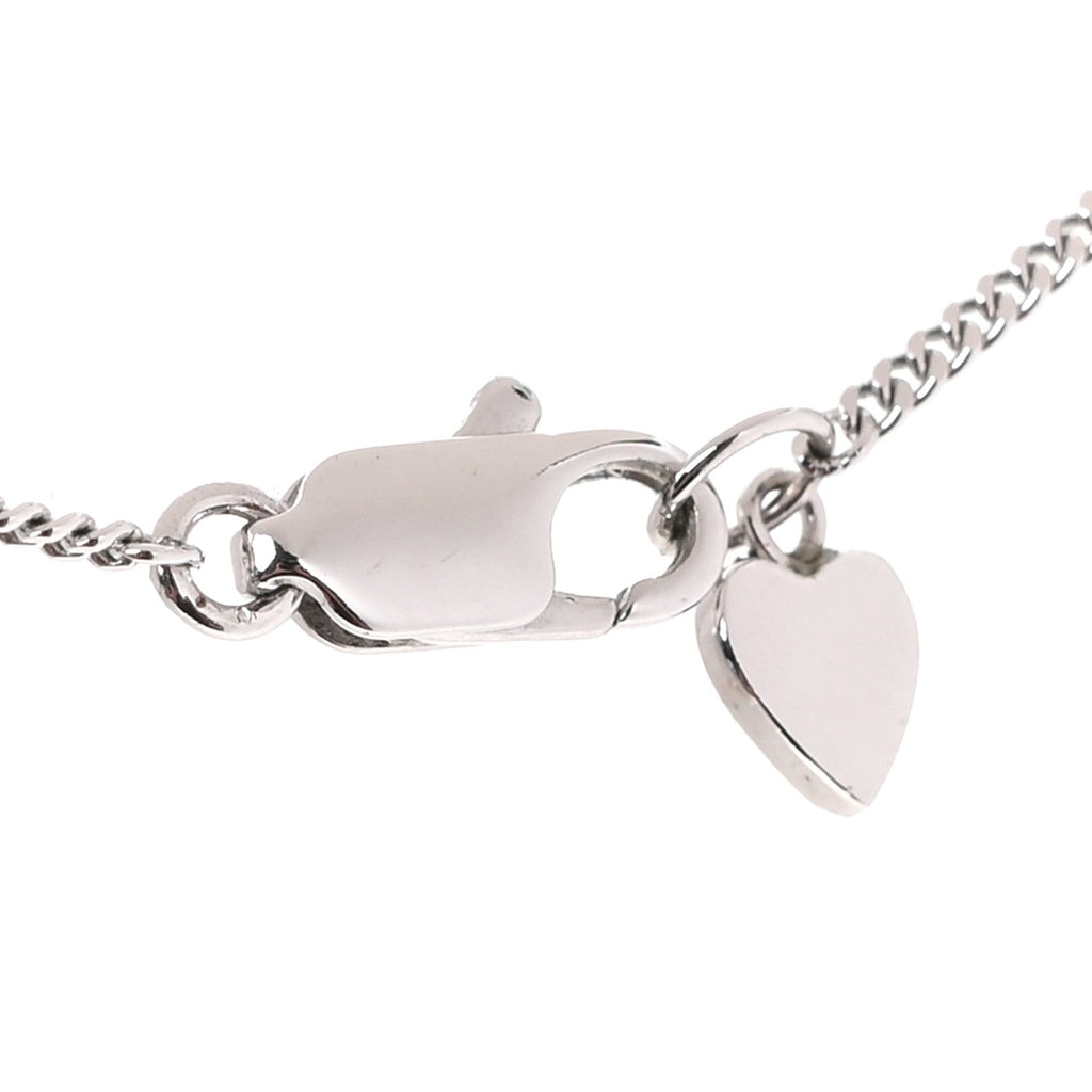 Enamel Logo Tag Short Necklace Silver