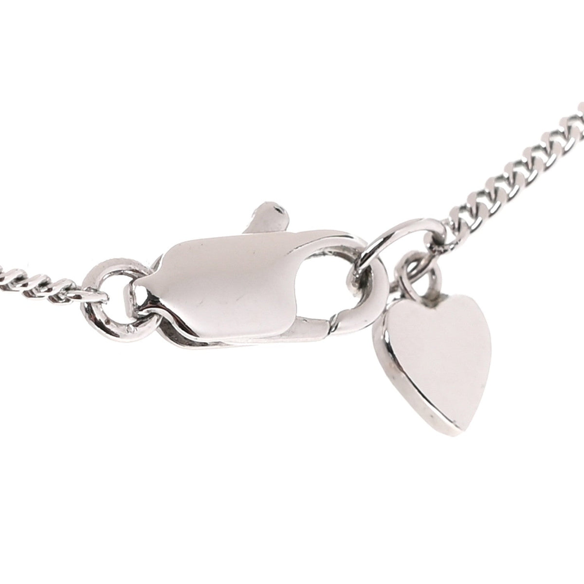 Enamel Logo Tag Short Necklace Silver