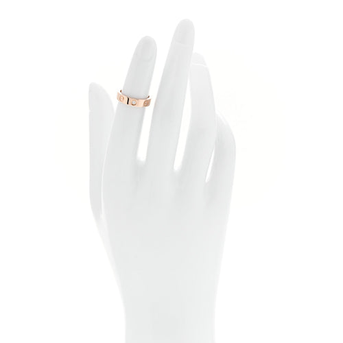 18K Pink Gold Diamond 4mm LOVE Wedding Band Ring 46 3.75