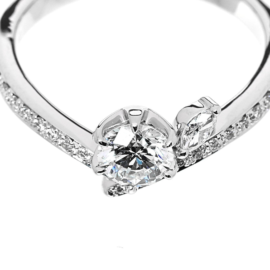 Platinum Diamond .50ctw Round Marquise Cut Pave Ring  53 6.5