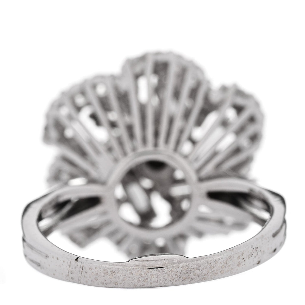 18K White Gold Diamond 1.80ctw Flower Spiral Cocktail Ring 52 6