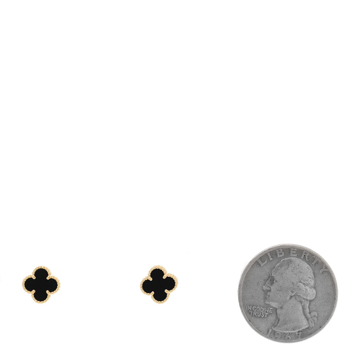 18K Yellow Gold Black Onyx Sweet Alhambra Earrings