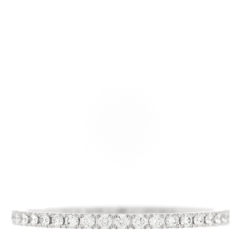 18K White Gold Diamond 1.25mm Felicite Wedding Band Ring 50 5.25