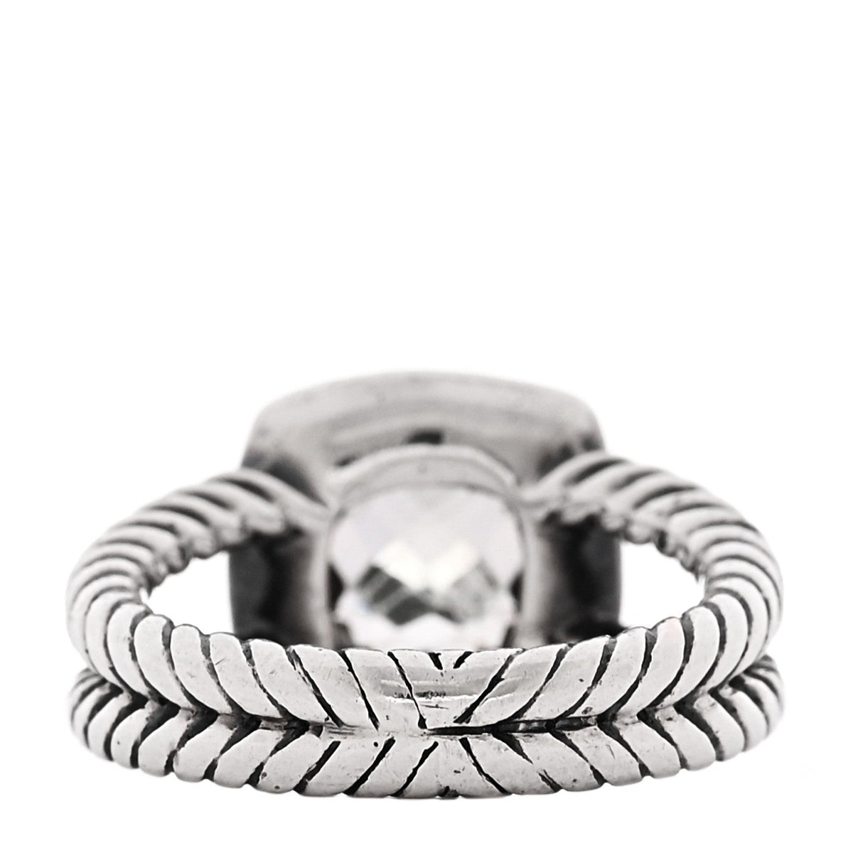 Sterling Silver Diamond Prasiolite 7mm Petite Albion Ring 48 4.5