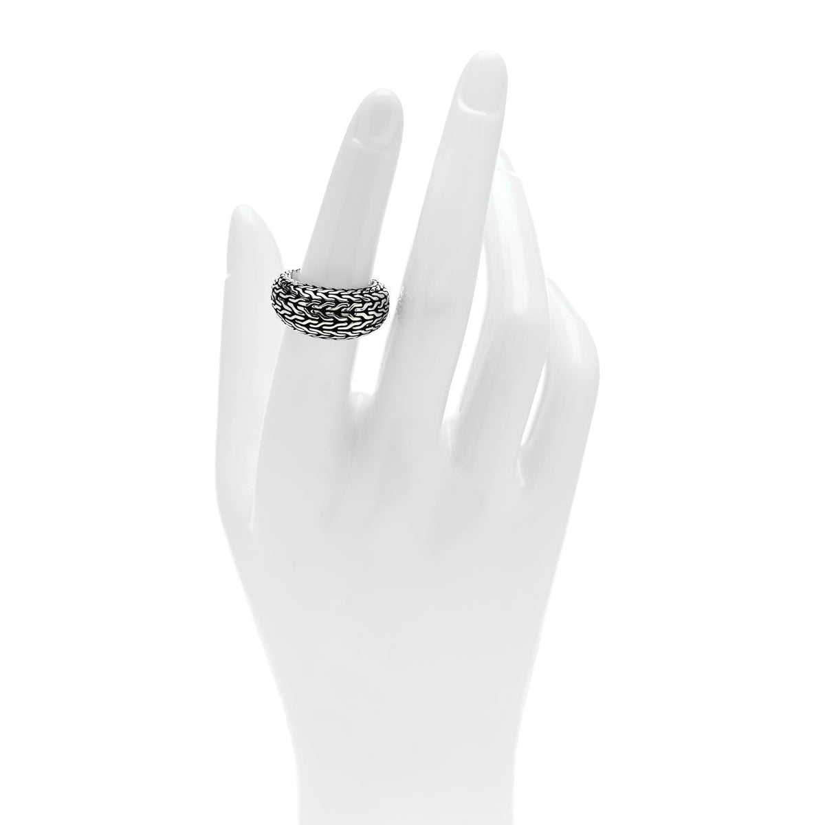 Sterling Silver Classic Chain 11mm Dome Ring 52 6