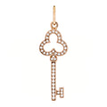 18K Rose Gold Diamond Mini Open Trefoil Key Pendant