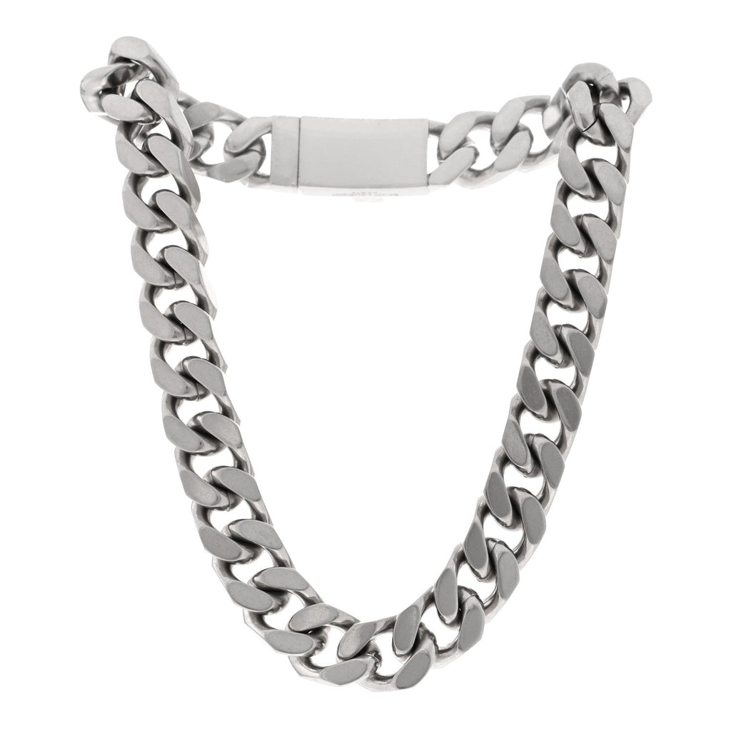 Metal Chain Choker Necklace Oxidized Silver