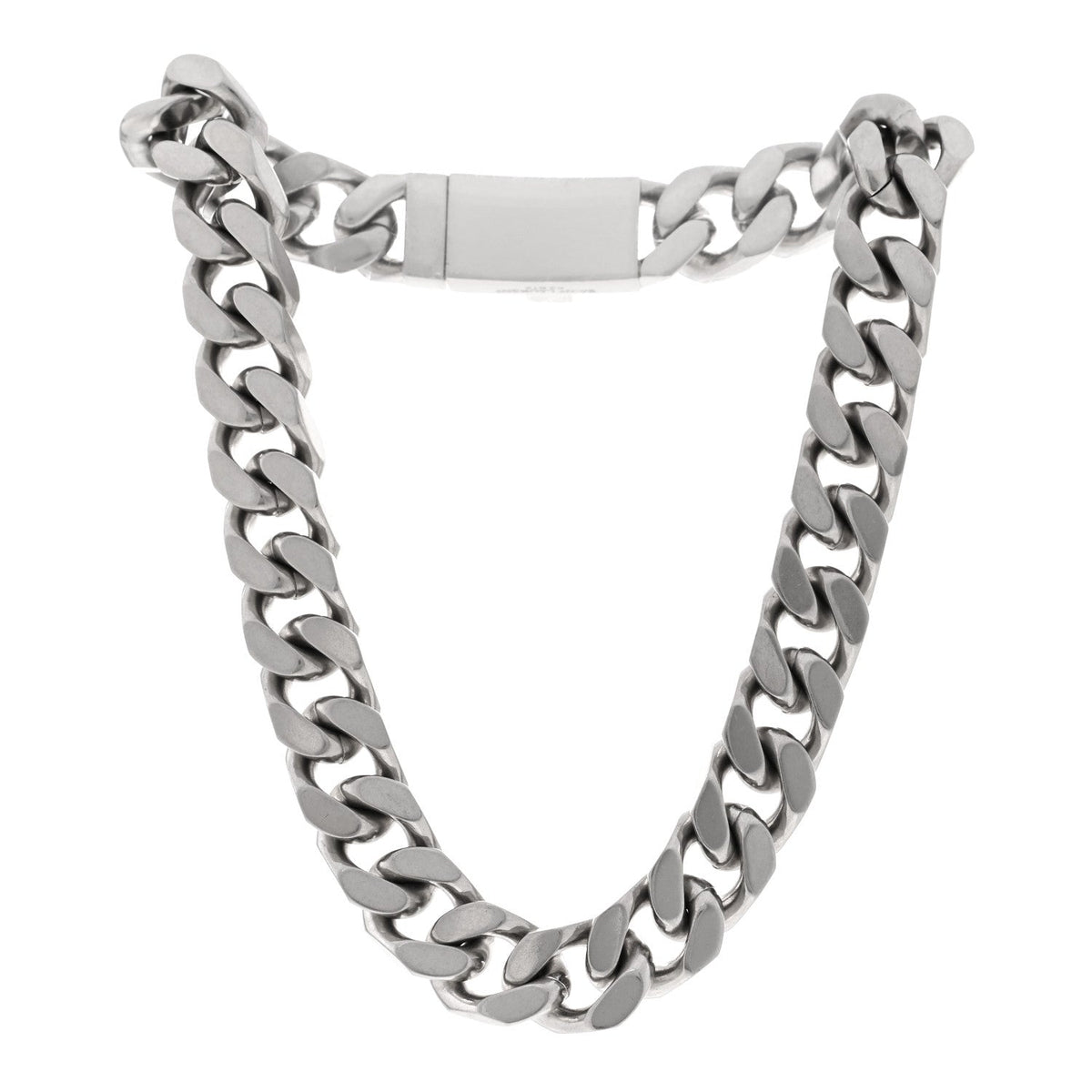 Metal Chain Choker Necklace Oxidized Silver