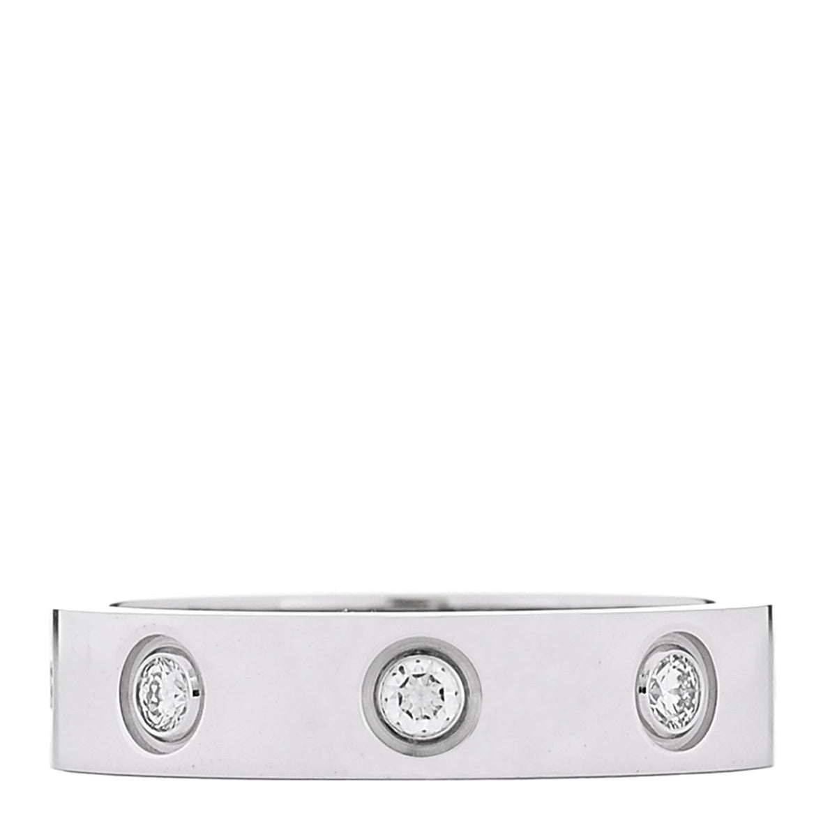 18K White Gold 8 Diamond 4mm Wedding Band LOVE Ring 47 4