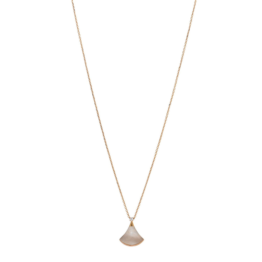 18K Yellow Gold Diamond Mother of Pearl Small Divas' Dream Pendant Necklace