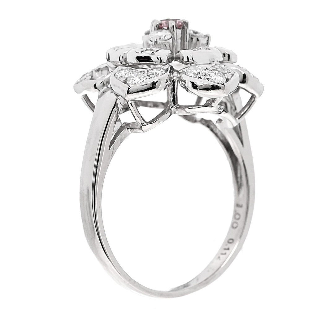 Platinum Pink Diamond 1.11ctw Flower Cocktail Ring 57 8