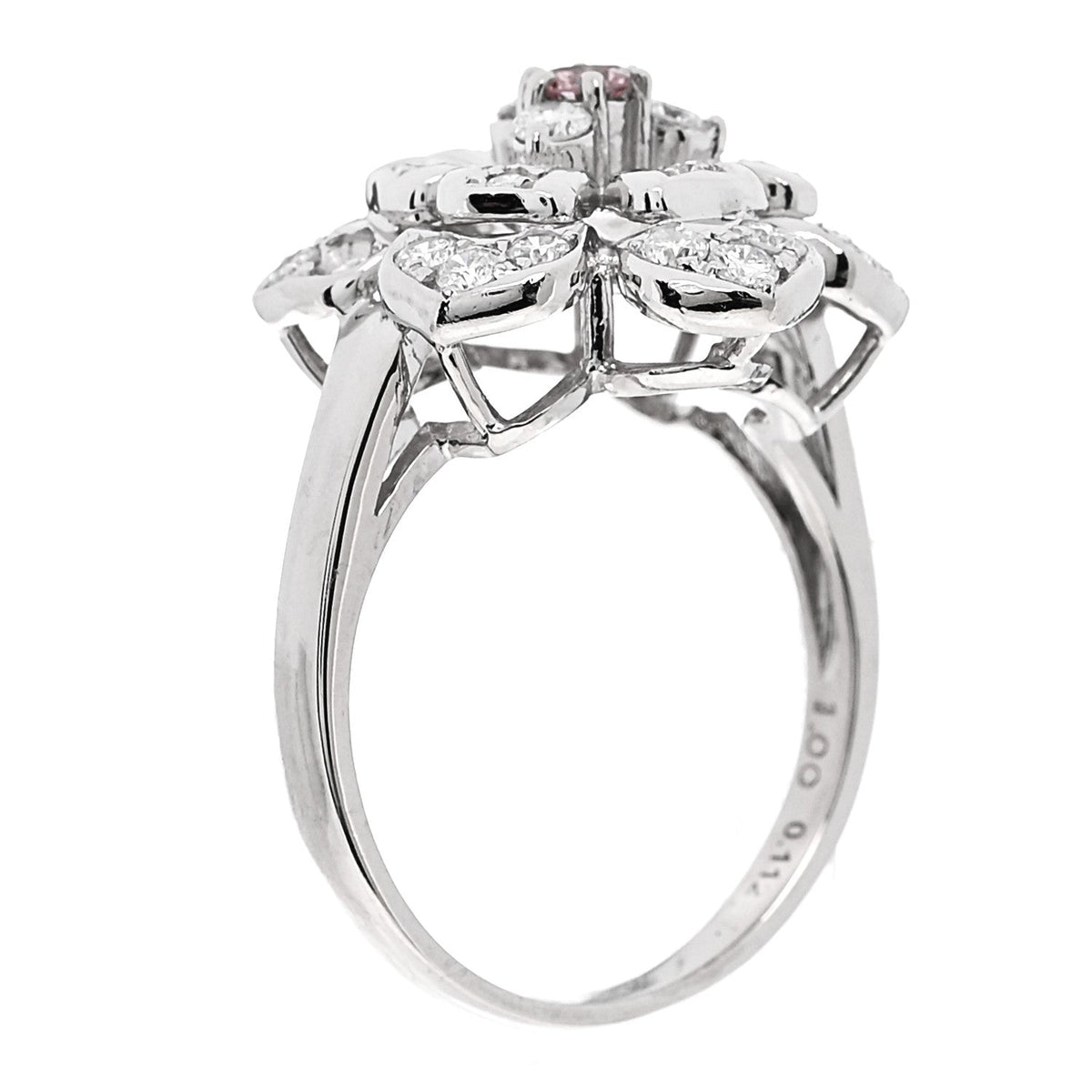 Platinum Pink Diamond 1.11ctw Flower Cocktail Ring 57 8