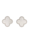 18K White Gold Mother of Pearl Vintage Alhambra Earrings