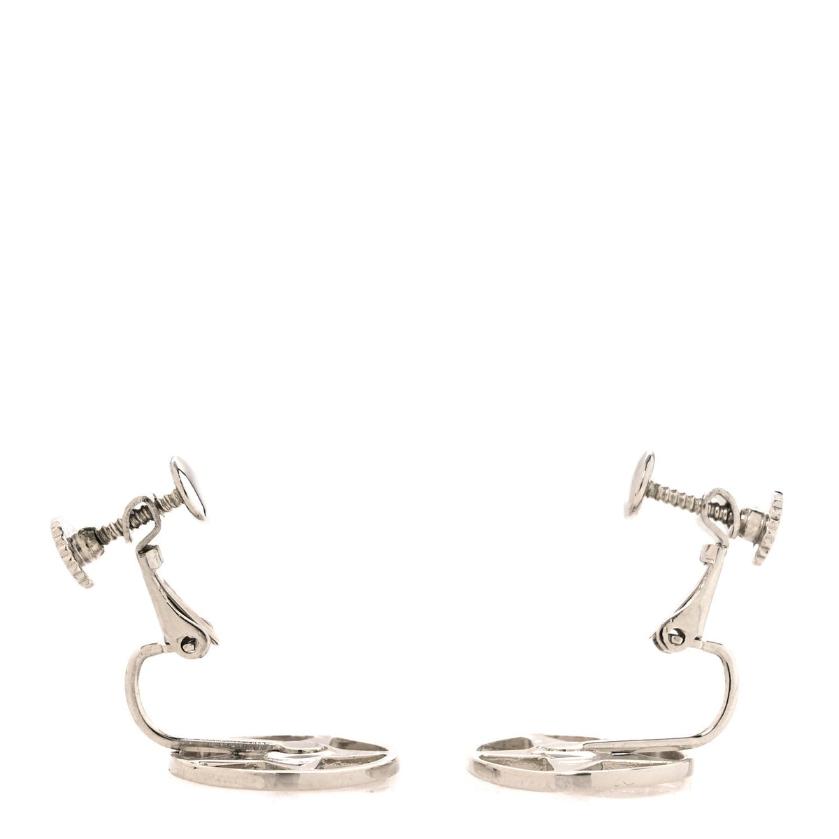 Metal Star Clip On Earrings Silver Orange