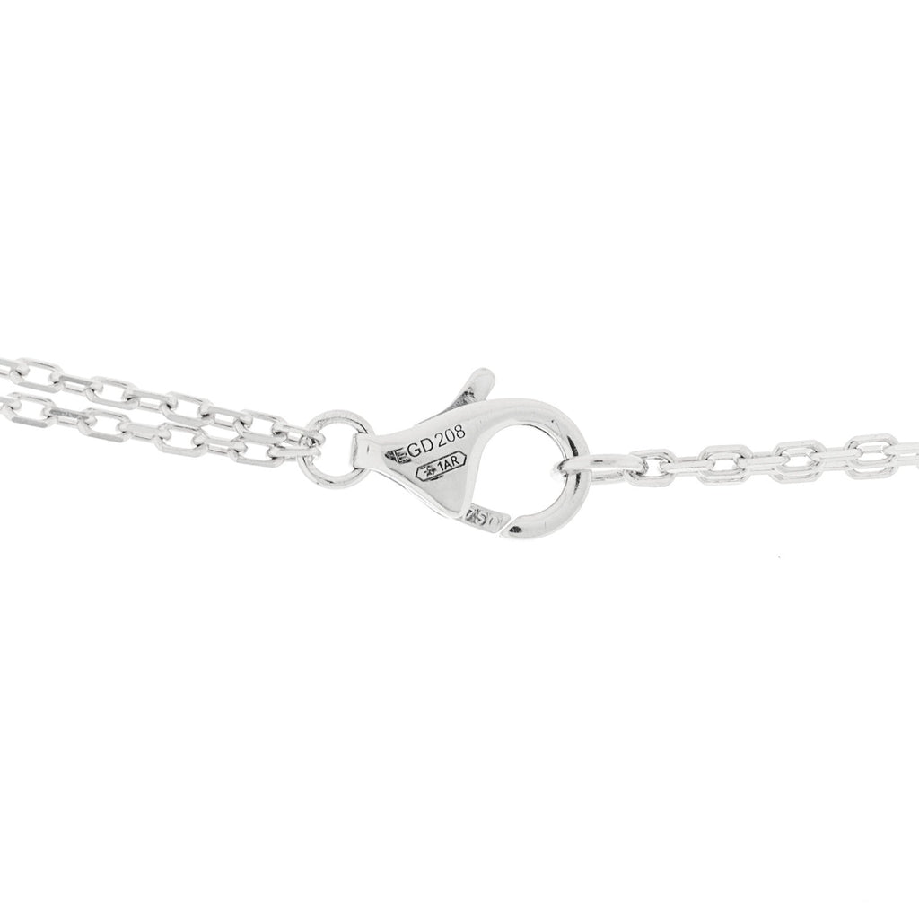 18K White Gold 2 Diamond LOVE Necklace
