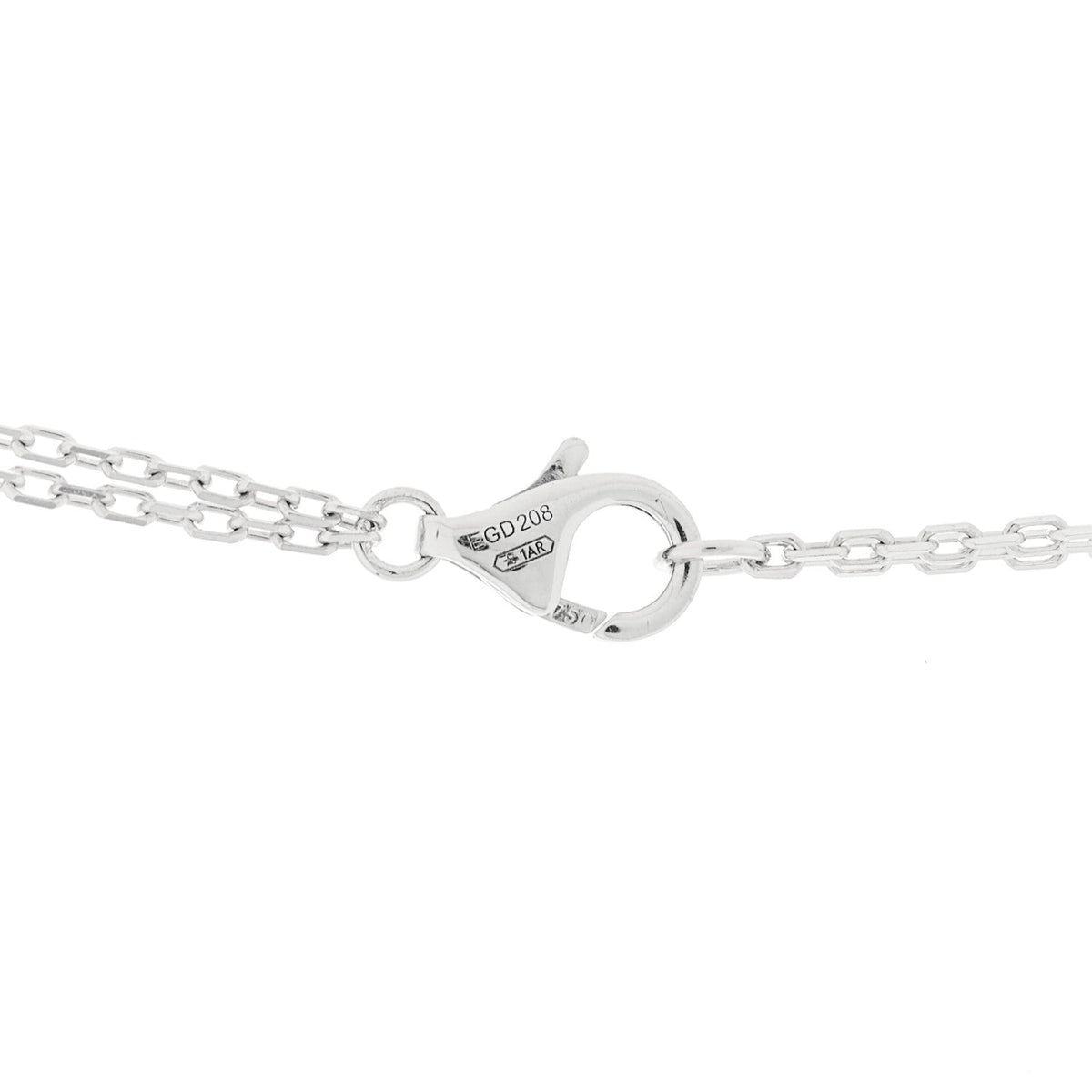 18K White Gold 2 Diamond LOVE Necklace