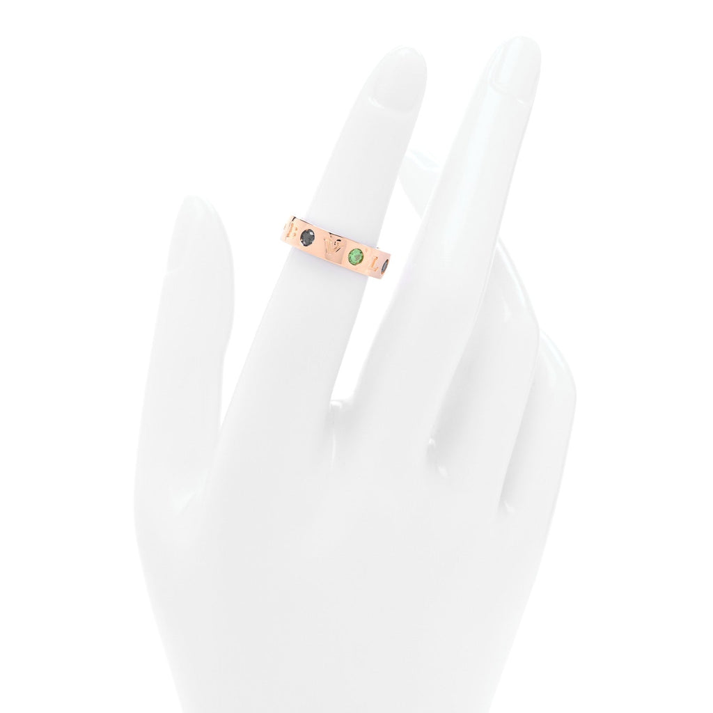 18K Rose Gold Diamond Sapphire Tsavorite Garnet Roman Sorbet Band Ring 49 5