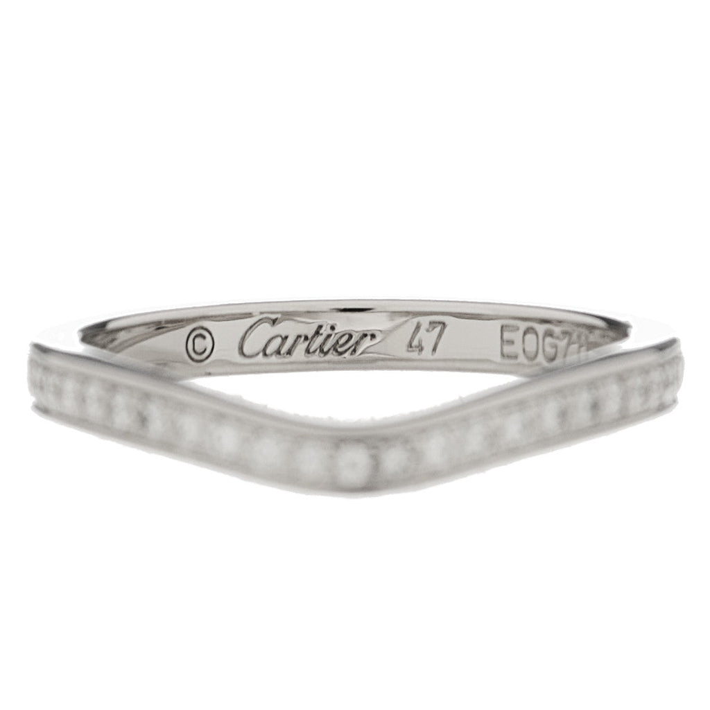 Platinum Diamond Ballerine Wedding Band Ring 47 4